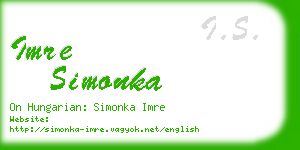 imre simonka business card